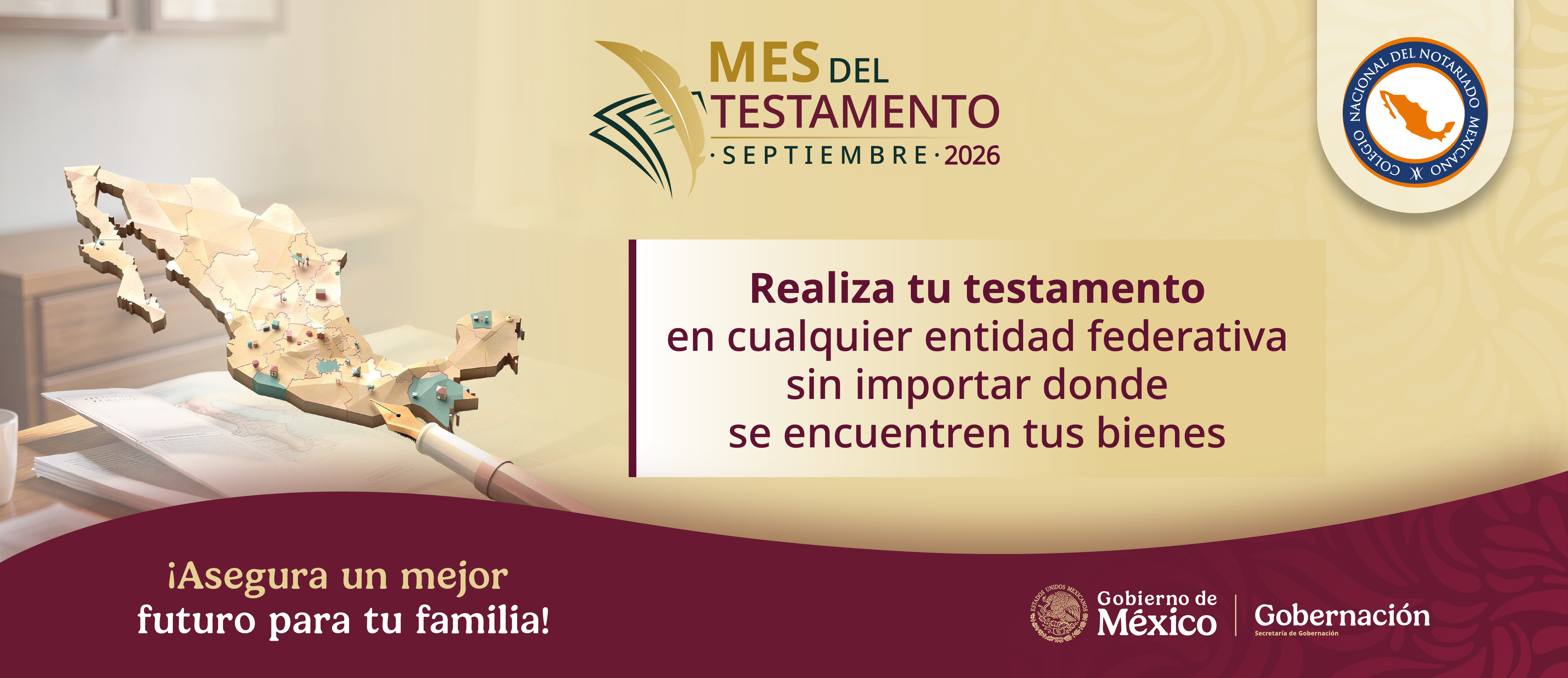 Realiza tu testamento en cualquier entidad federativa. Mes del Testamento