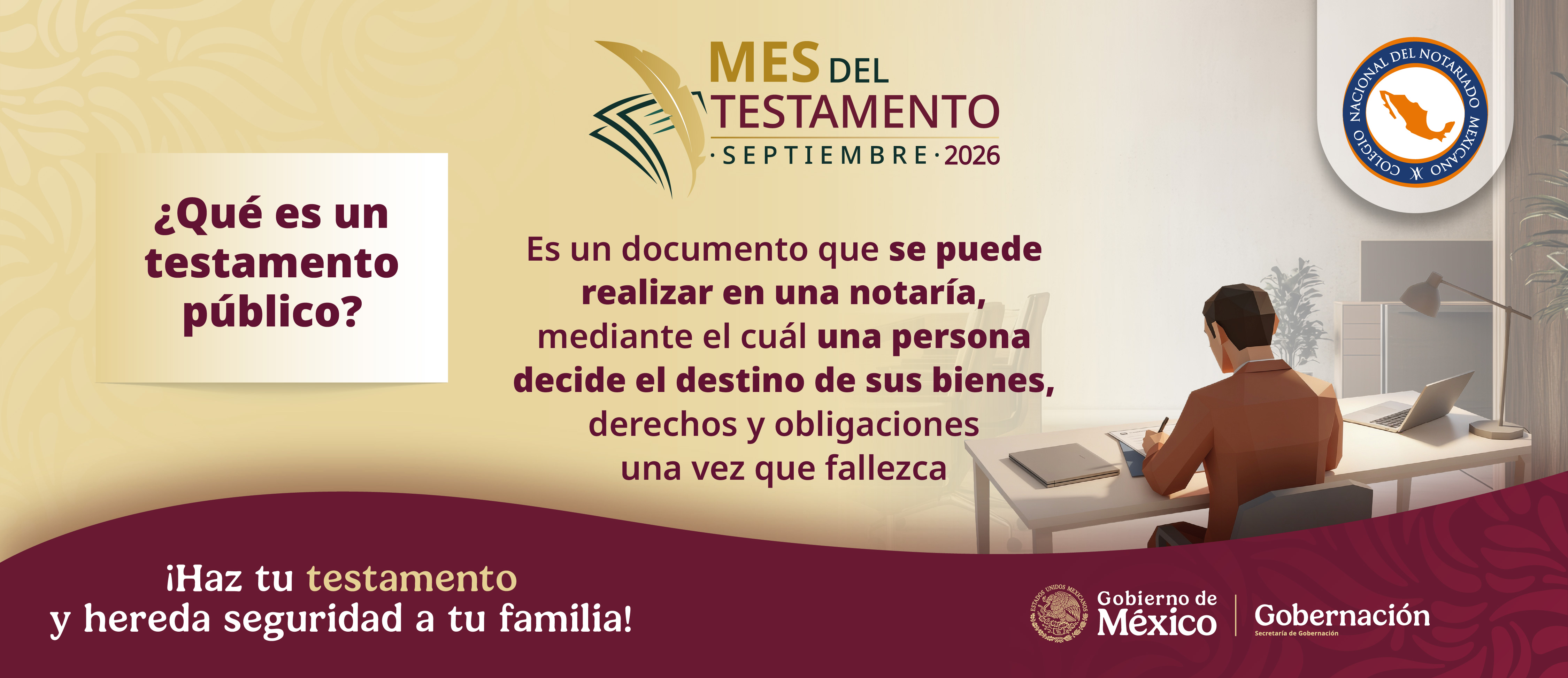 ¿Qué es un testamento público? Mes del Testamento, septiembre 2026